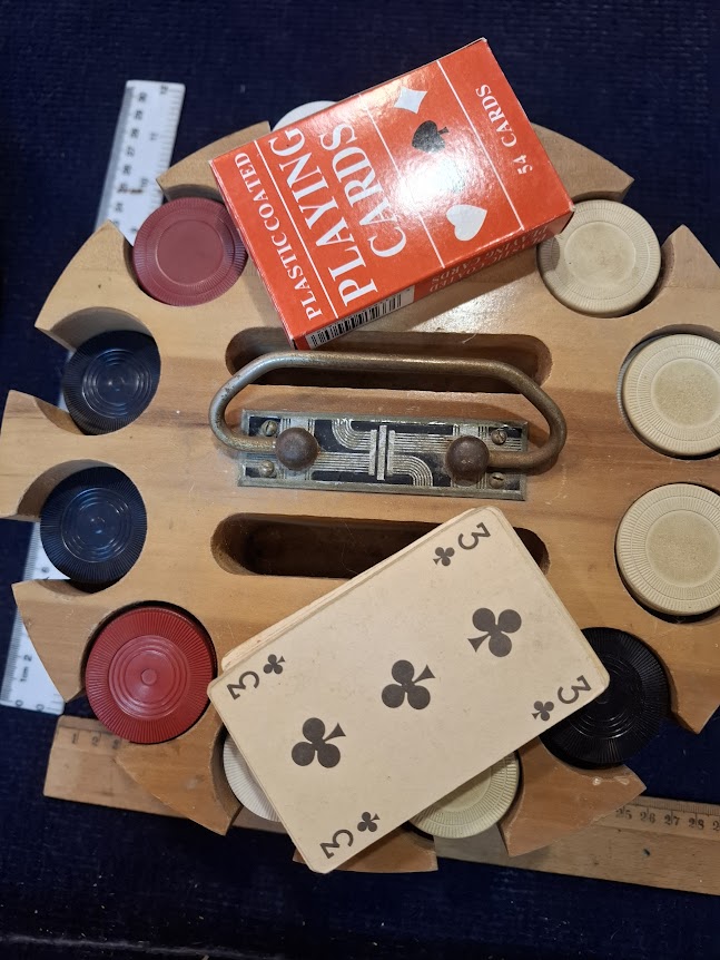 Vintage wood Poker chips carousel - Rare [GAM10394]
