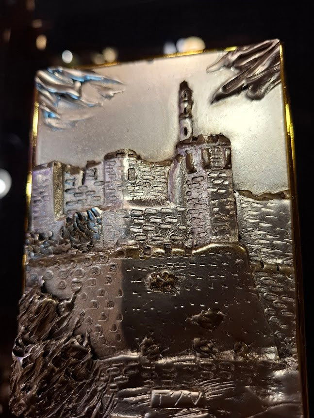 Judaica silver Jerusalem framed embossment by SAAD art [JUD10274]