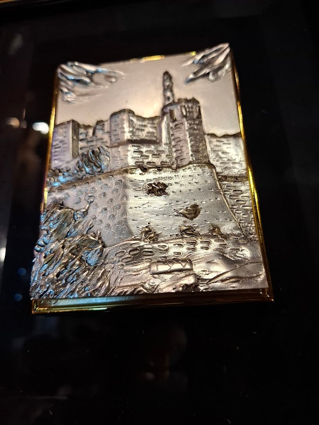 Judaica silver Jerusalem framed embossment by SAAD art [JUD10274]