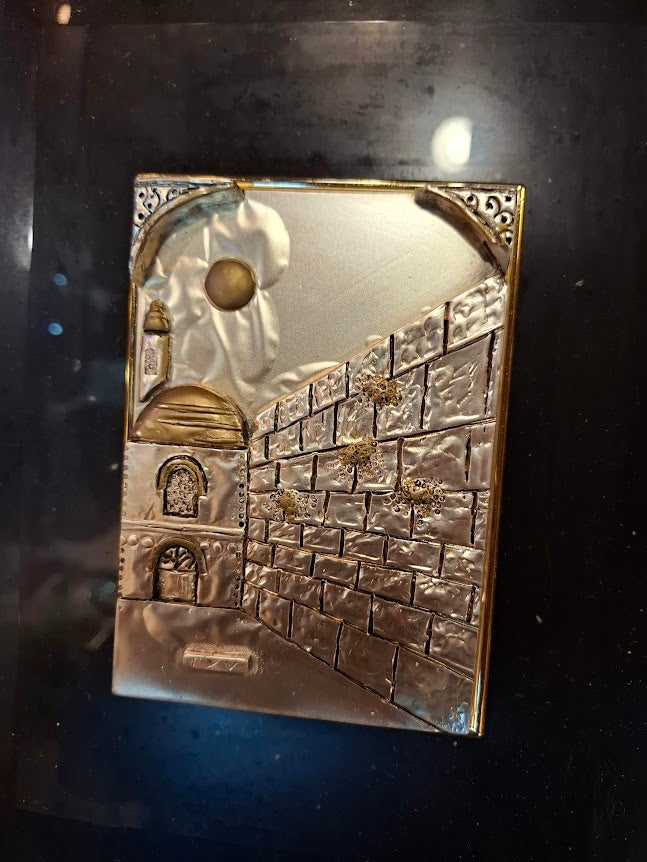 Judaica silver Jerusalem framed embossment by SAAD art [JUD10275]