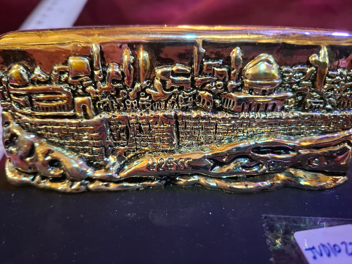 Vintage Judaica silver Jerusalem sculpture with pen holder [JUD10277]