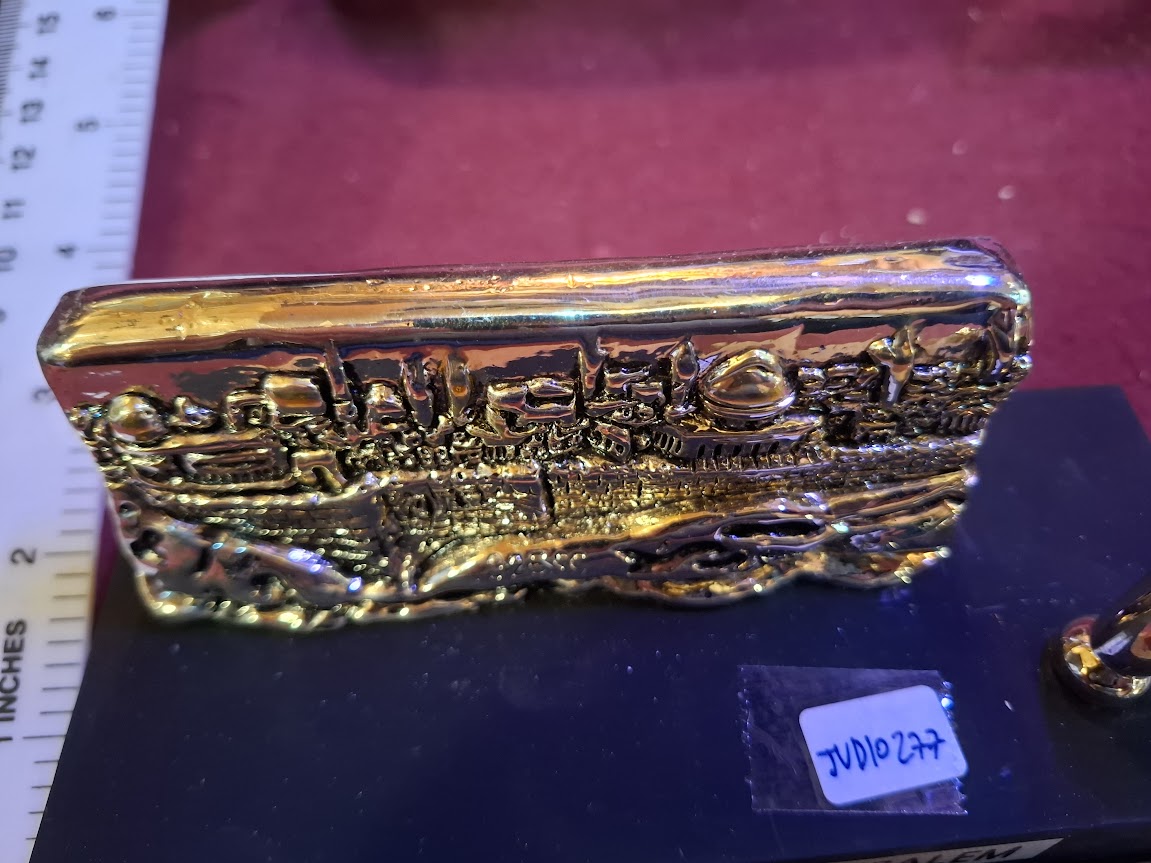 Vintage Judaica silver Jerusalem sculpture with pen holder [JUD10277]