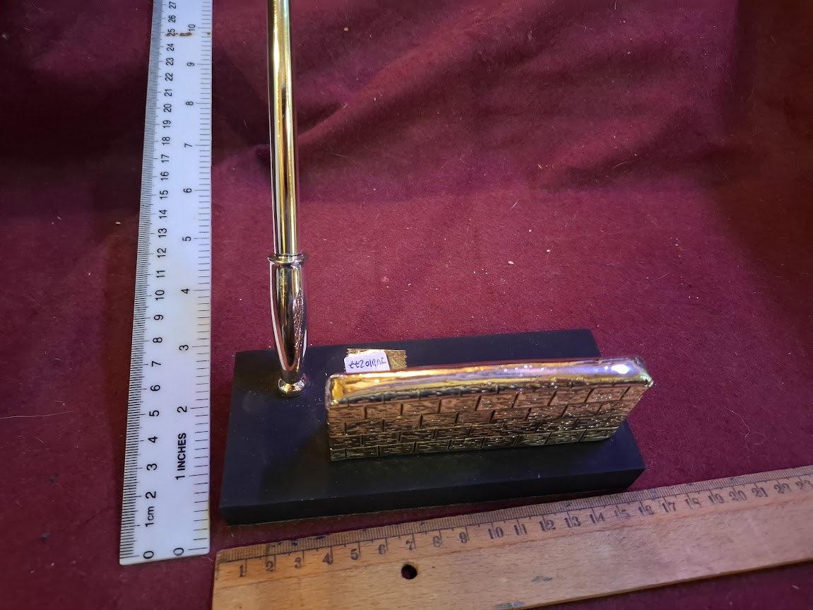 Vintage Judaica silver Jerusalem sculpture with pen holder [JUD10277]