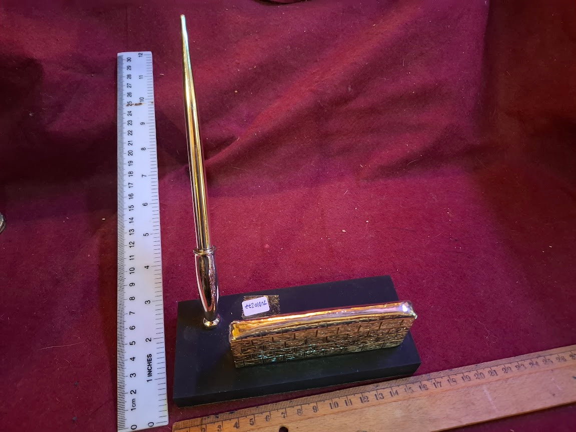 Vintage Judaica silver Jerusalem sculpture with pen holder [JUD10277]