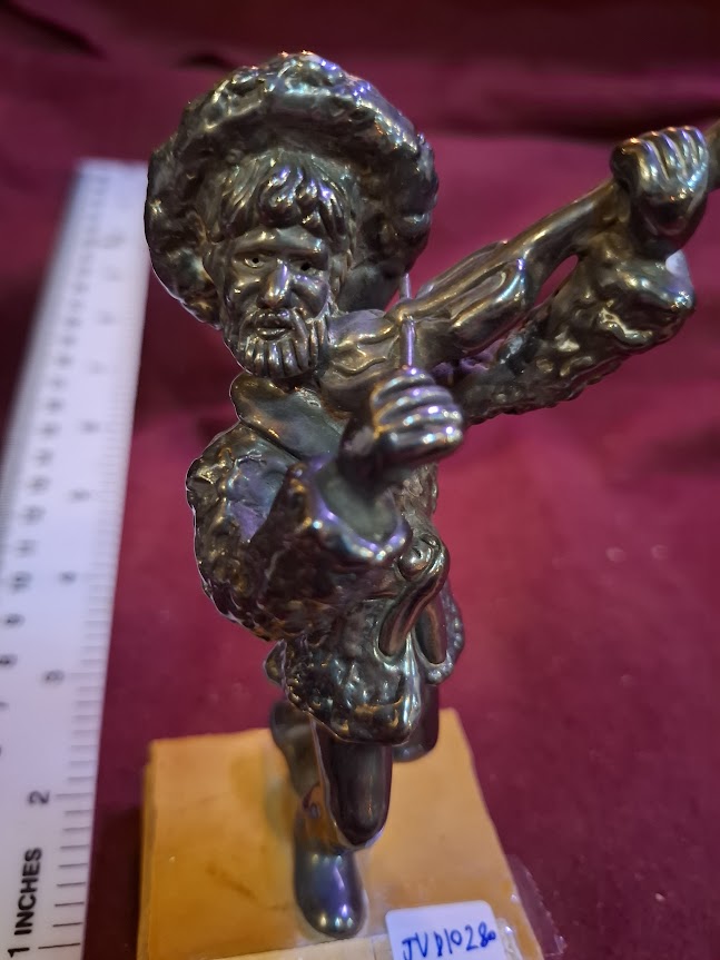 Vintage Judaica silver of violin player statue by Ben-Zion [JUD10280]