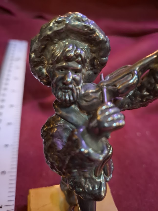 Vintage Judaica silver of violin player statue by Ben-Zion [JUD10280]