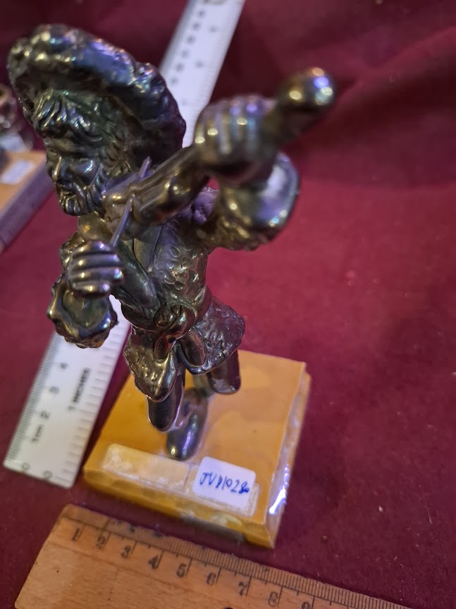 Vintage Judaica silver of violin player statue by Ben-Zion [JUD10280]