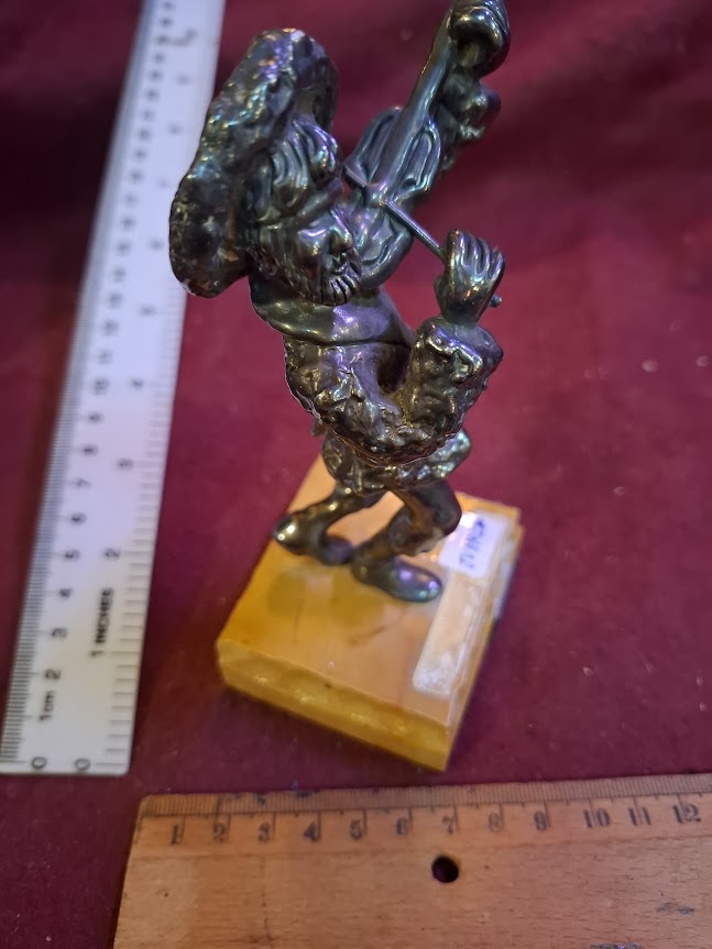 Vintage Judaica silver of violin player statue by Ben-Zion [JUD10280]