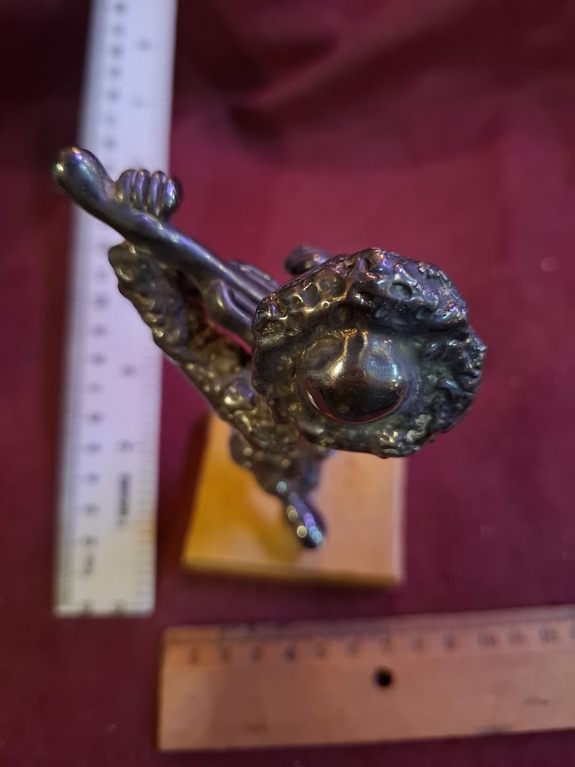 Vintage Judaica silver of violin player statue by Ben-Zion [JUD10280]