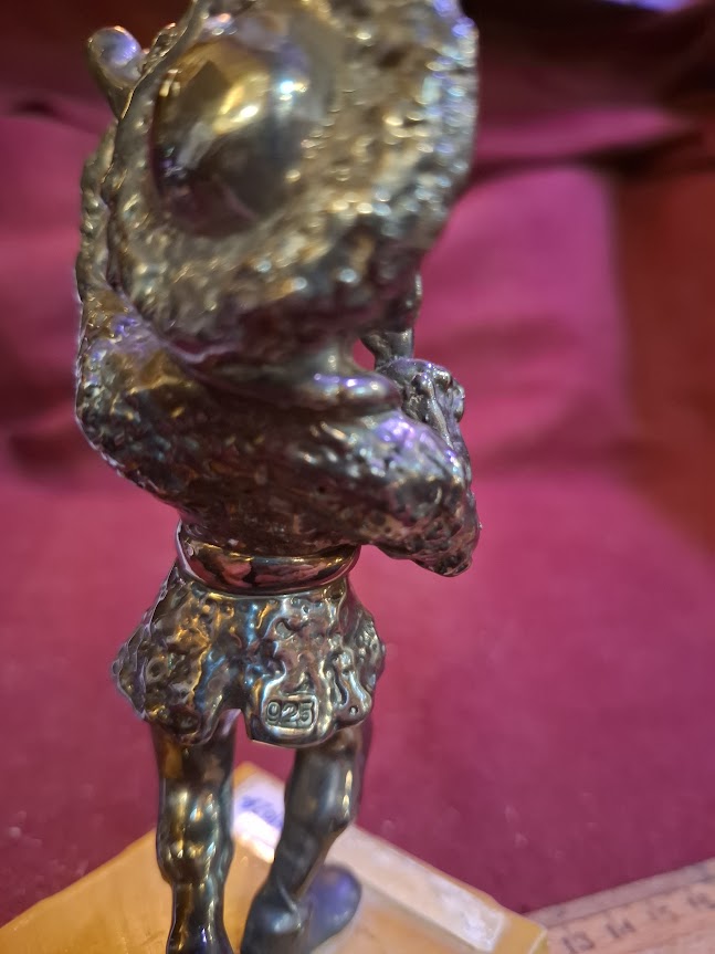 Vintage Judaica silver of violin player statue by Ben-Zion [JUD10280]