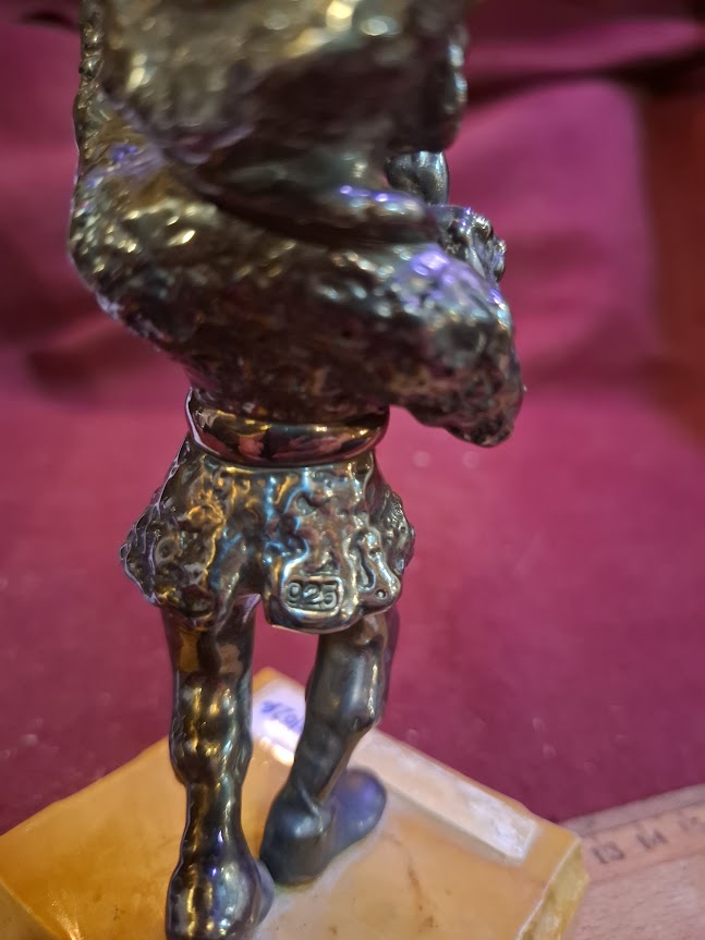 Vintage Judaica silver of violin player statue by Ben-Zion [JUD10280]