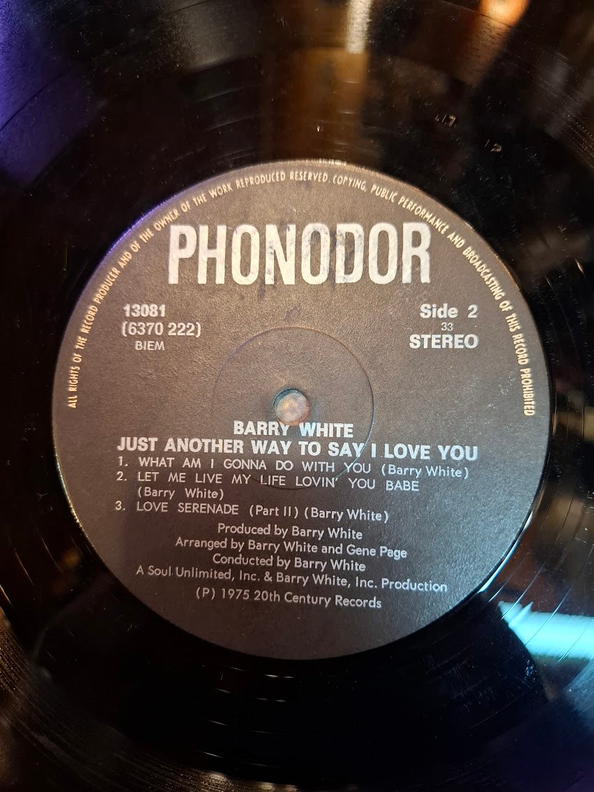 Barry Whith - Just another way to sys I love you record 1975 [ENT10328]