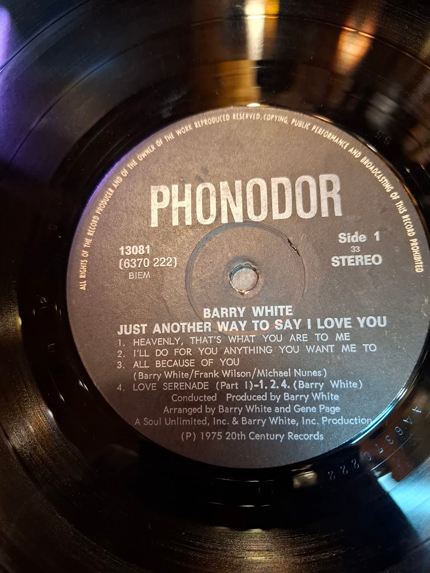 Barry Whith - Just another way to sys I love you record 1975 [ENT10328]