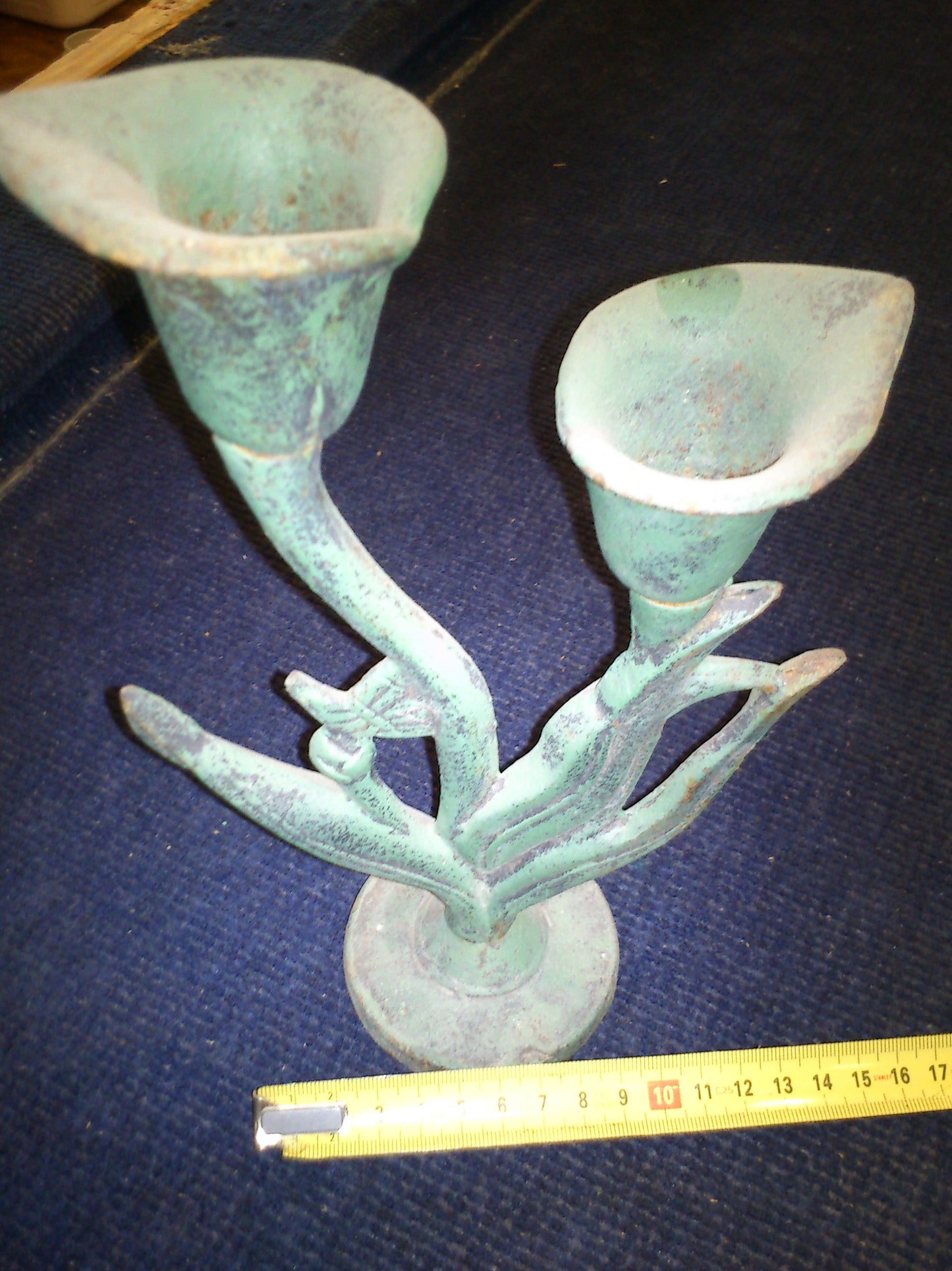 Iron candlestick 2 reeds [JUD10106]