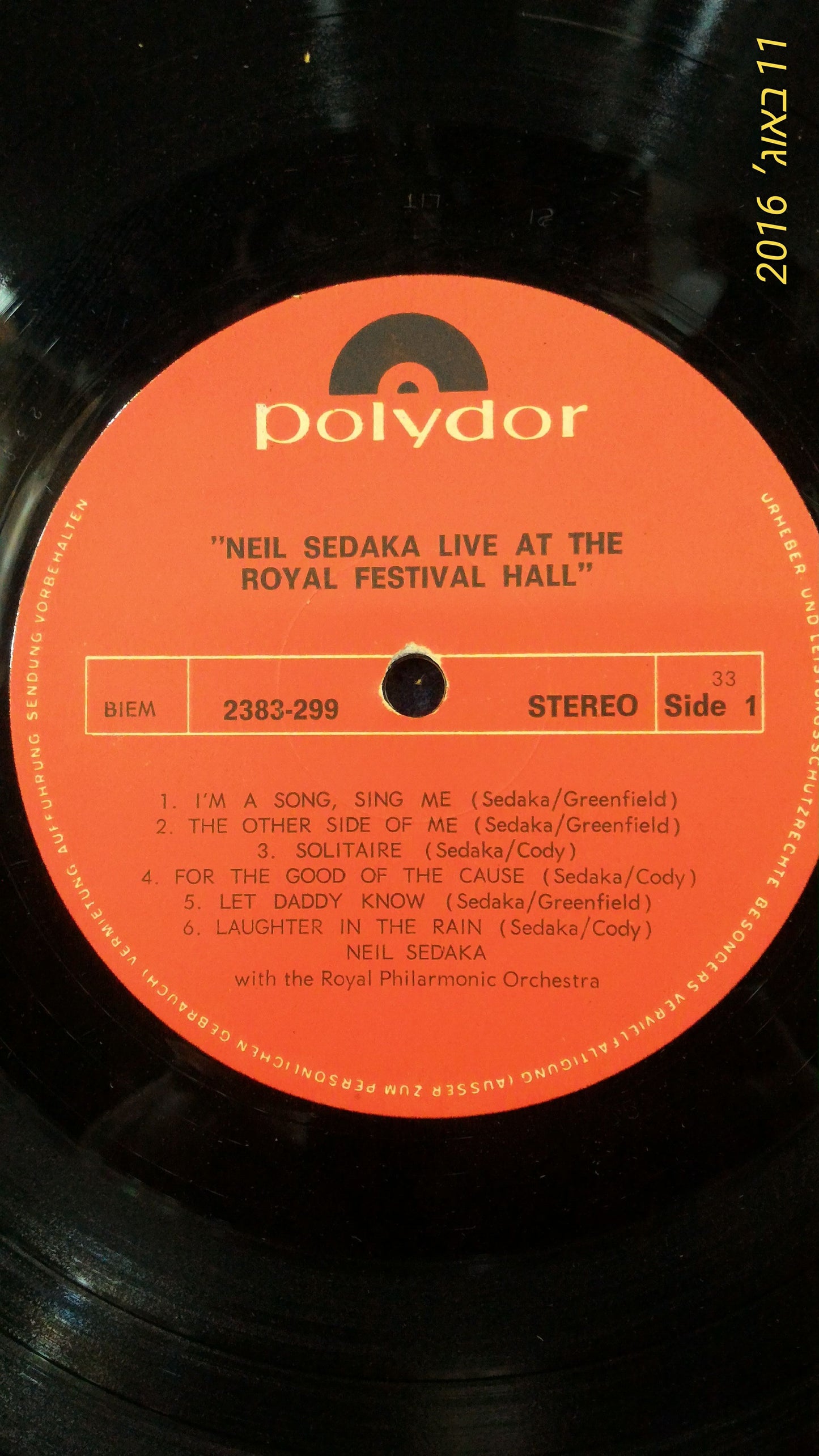 Neil Sedaka record [ENT10105]