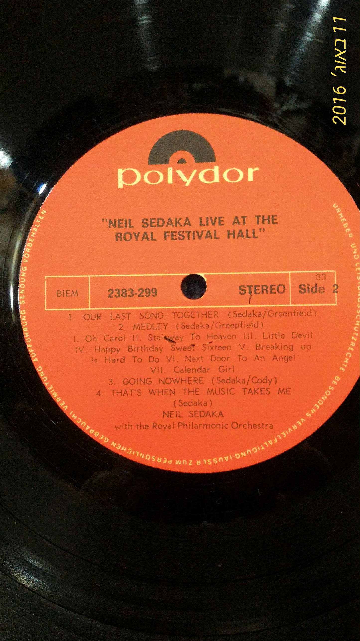 Neil Sedaka record [ENT10105]