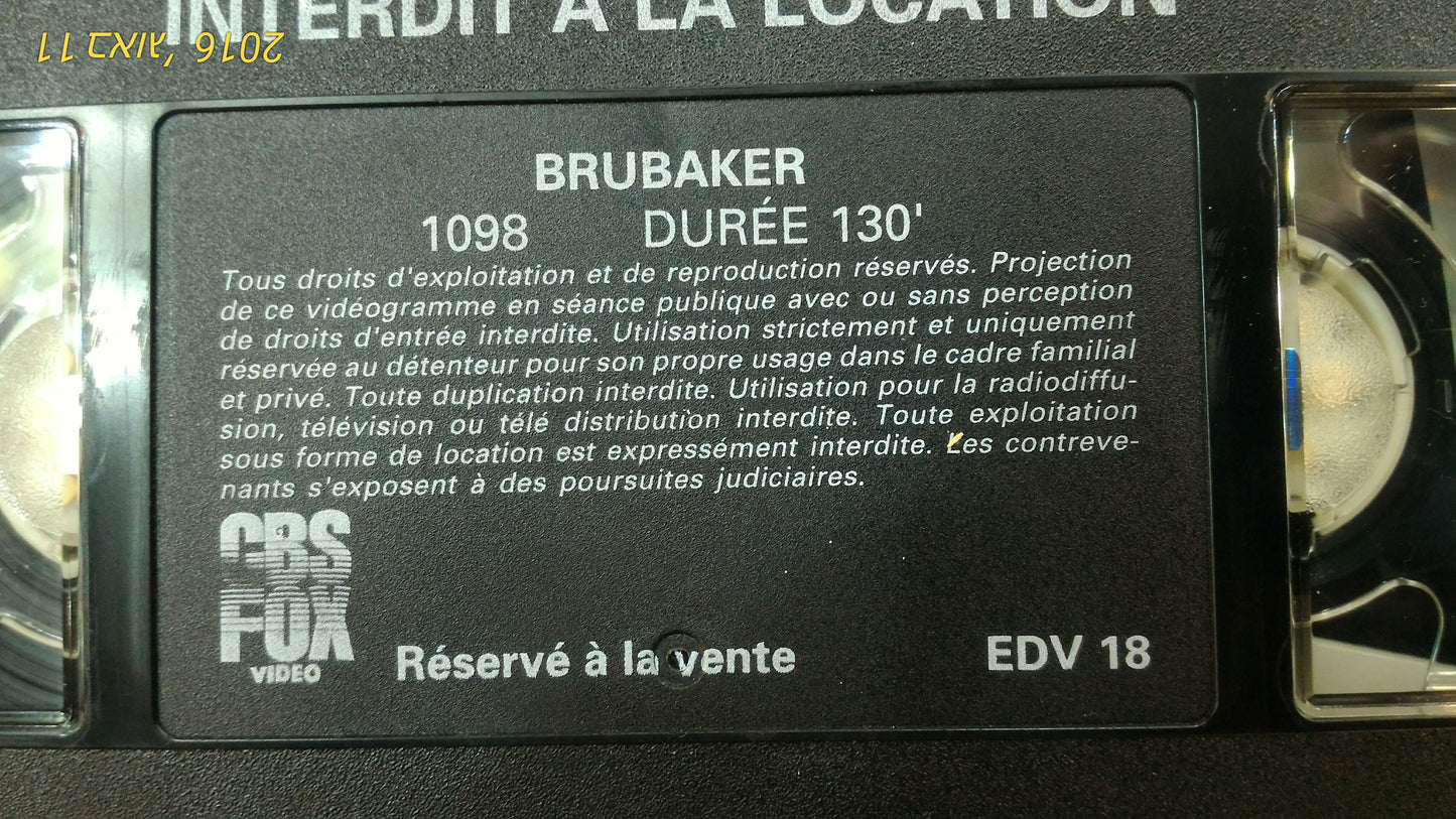 Brubaker video cassette [ENT10109]