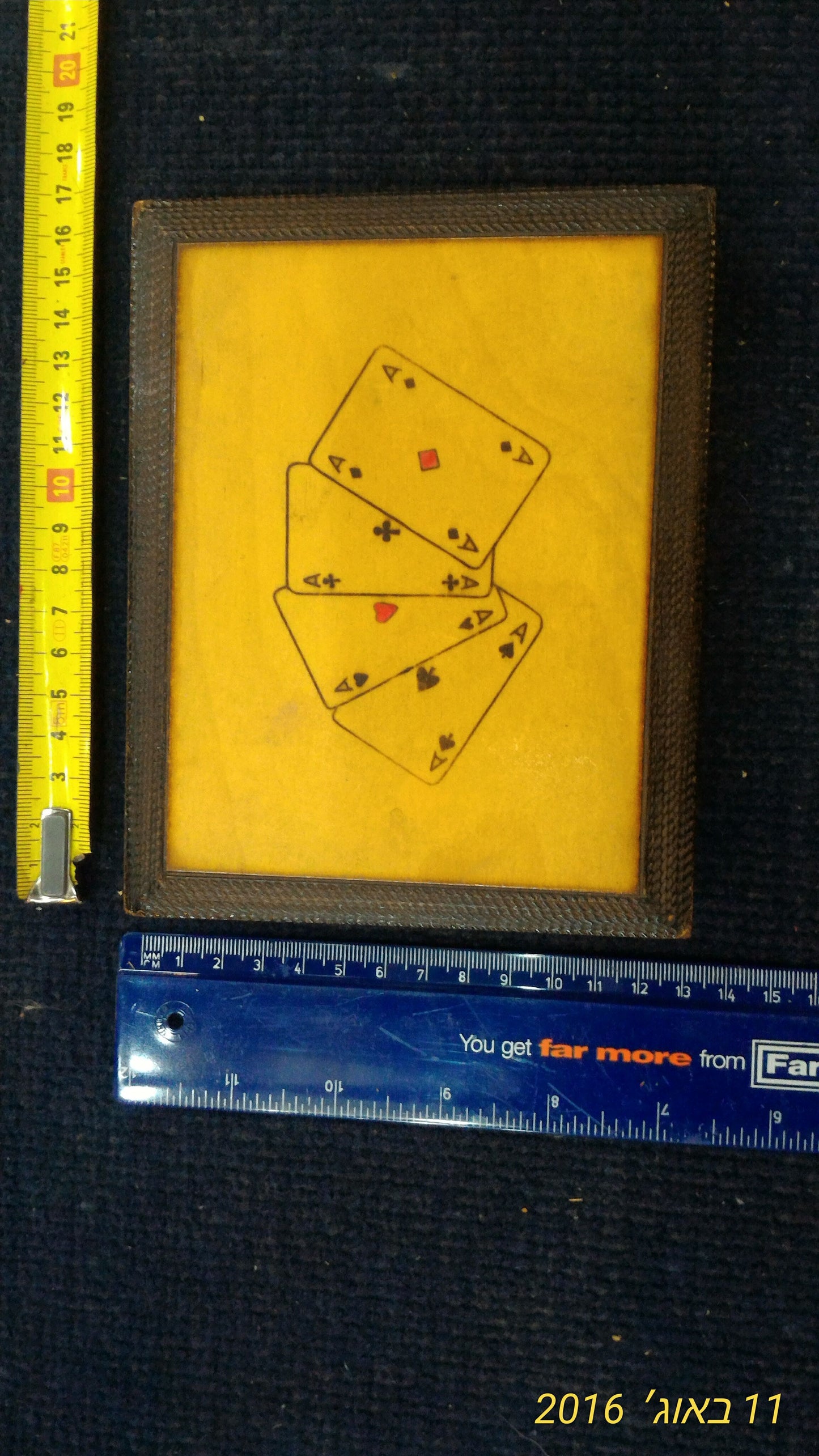 Old 2x playing Cards in wooden box [GAM10108]