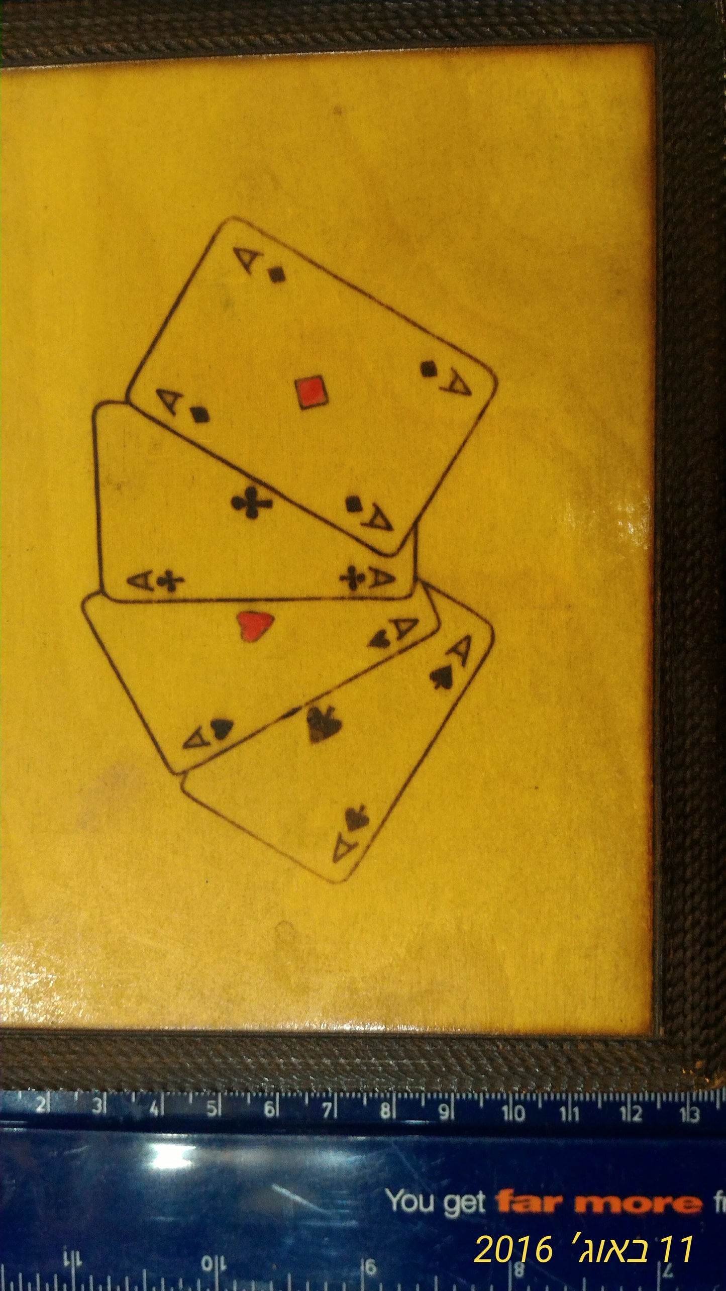 Old 2x playing Cards in wooden box [GAM10108]